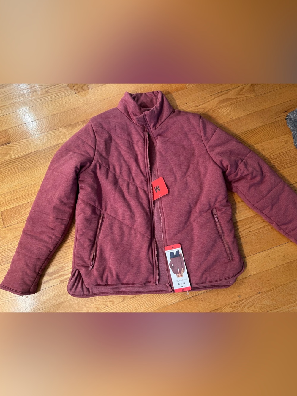 FA Maroon Quilted Puffer Jacket